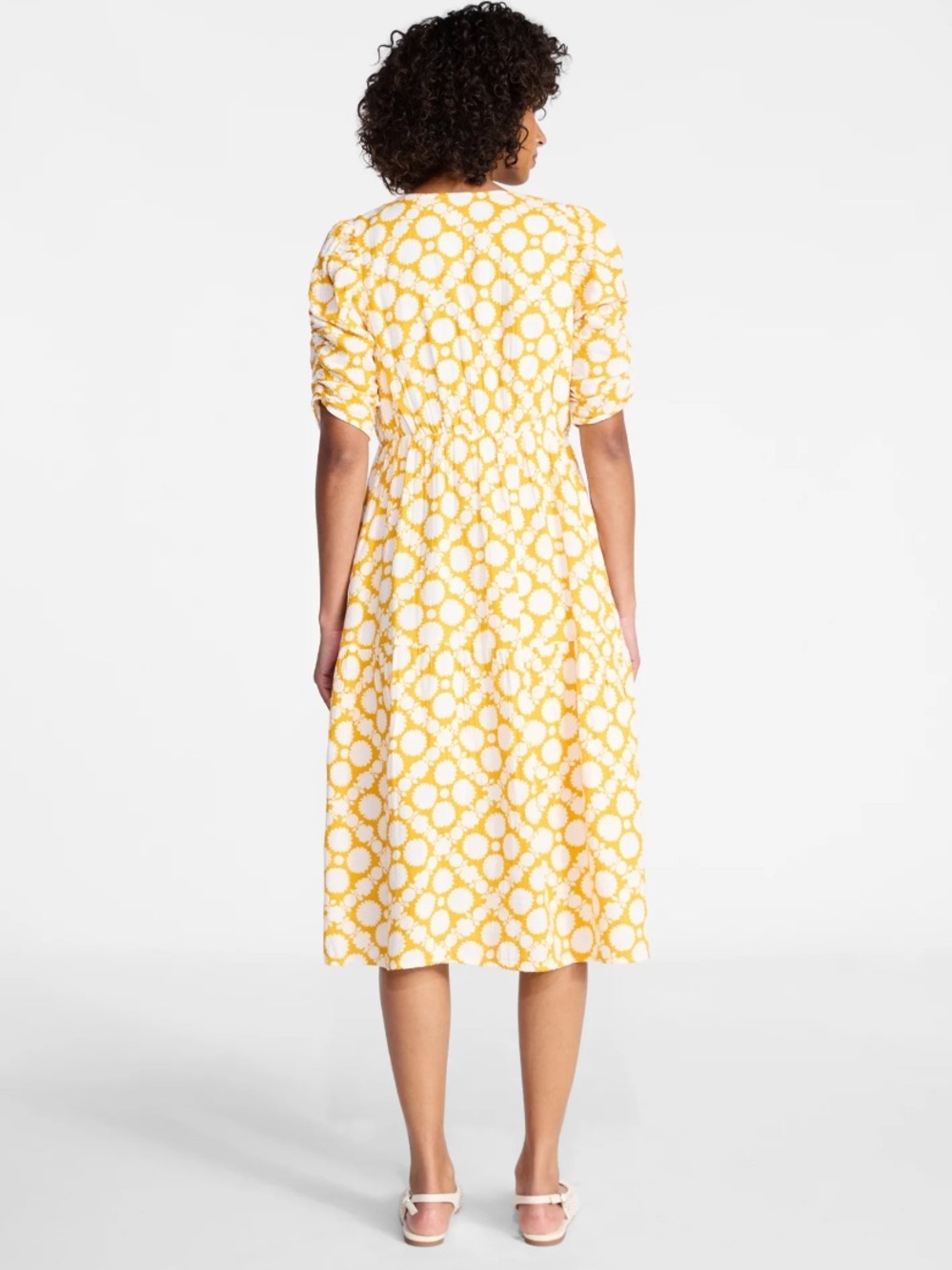NWT! Time and Tru Women's Cotton Tiered Midi Dress with Elbow Length Sleeves SzM - Picture 2 of 12